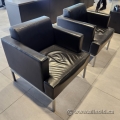 Leather Reception Club Lounge Armchair w/ Metal Frame